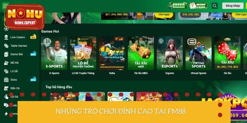 Bộ sưu tập game đa dạng tại FM88