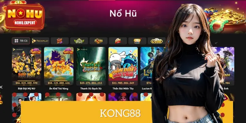 Người chơi tại KONG88 có cơ hội trúng lớn với nhiều game Nổ Hũ